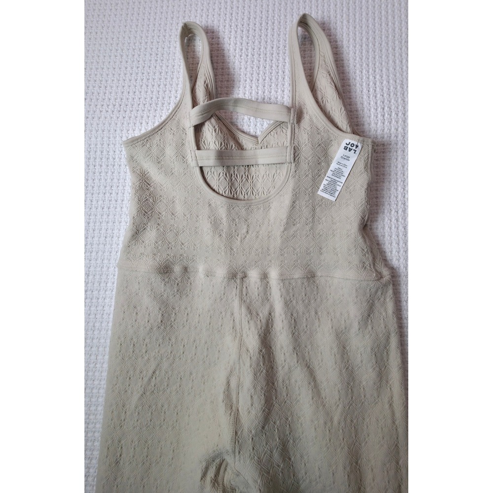 JoyLab Textured Seamless Unitard Womens Large Beige Fair Strappy Open Back - Picture 6 of 9